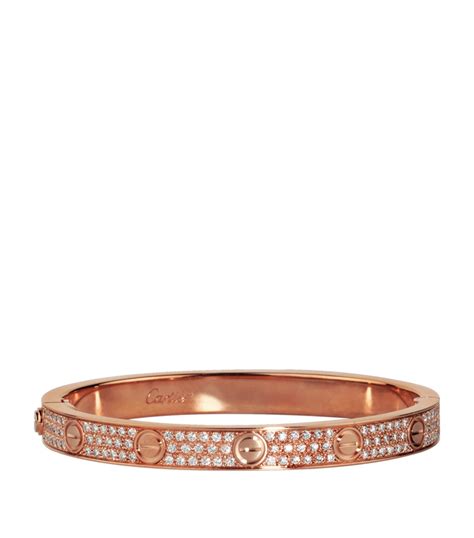 cartier rose gold bracelet diamond|cartier diamond bracelet rose gold.